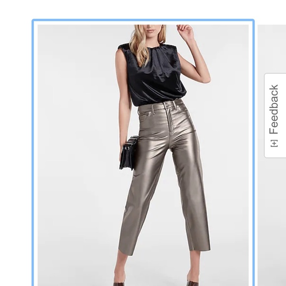 Express Super High Waisted Metallic
Faux Leather Straight Leg Pant NWT - Picture 3 of 3